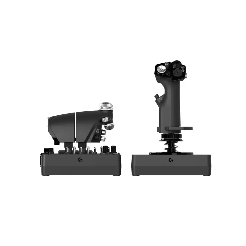 Logitech G X56 H.O.T.A.S. vadības kursts un gāzes svira (Saitek Pro Flight X56 Rhino), vadu USB, PC, melns