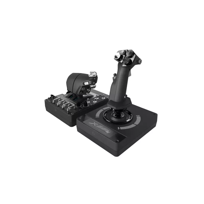 Logitech G X56 H.O.T.A.S. vadības kursts un gāzes svira (Saitek Pro Flight X56 Rhino), vadu USB, PC, melns