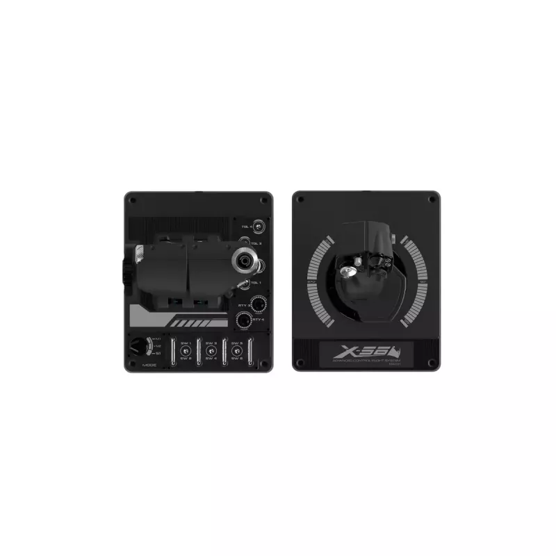Logitech G X56 H.O.T.A.S. vadības kursts un gāzes svira (Saitek Pro Flight X56 Rhino), vadu USB, PC, melns