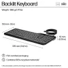 HP 405 daudz ierīču apgaismota vadu tastatūra, pilna izmēra (100%), vadu, USB, membrānas, QWERTY, melna