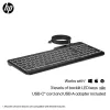 HP 405 daudz ierīču apgaismota vadu tastatūra, pilna izmēra (100%), vadu, USB, membrānas, QWERTY, melna