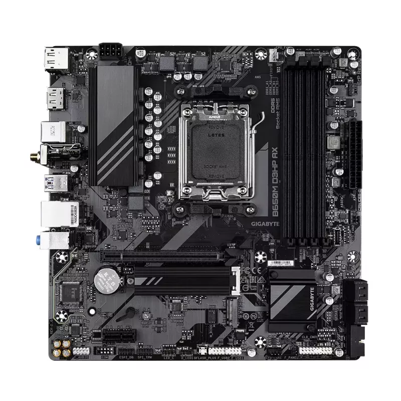 Mātesplate GIGABYTE B650M D3HP AX Micro ATX, AMD AM5, B650, 4x DDR5 DIMM, 256 GB, Wi-Fi, 2.5Gb LAN