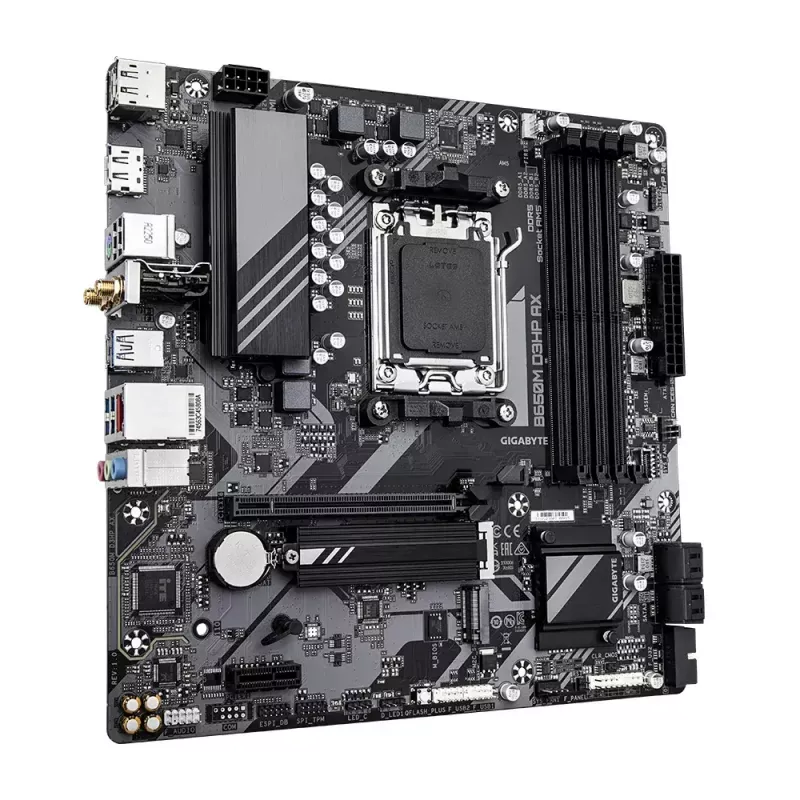 Mātesplate GIGABYTE B650M D3HP AX Micro ATX, AMD AM5, B650, 4x DDR5 DIMM, 256 GB, Wi-Fi, 2.5Gb LAN