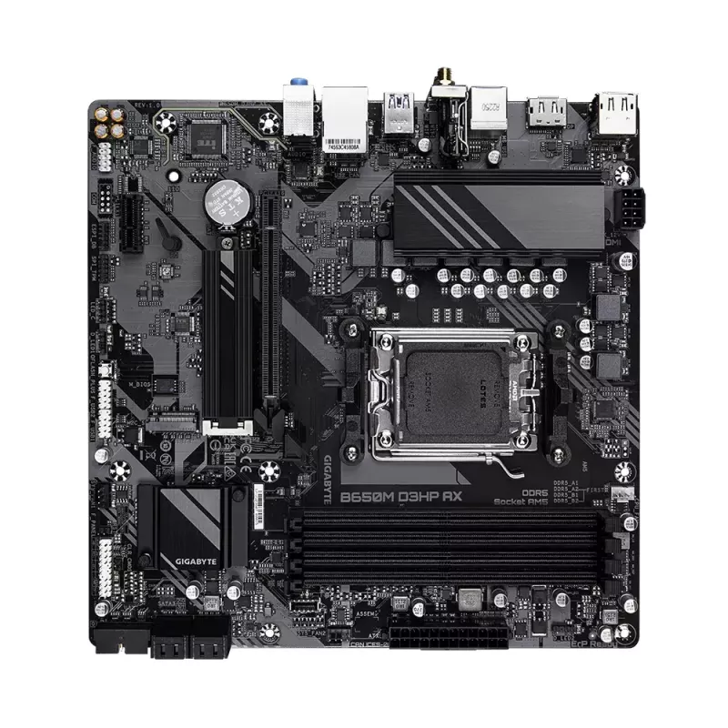 Mātesplate GIGABYTE B650M D3HP AX Micro ATX, AMD AM5, B650, 4x DDR5 DIMM, 256 GB, Wi-Fi, 2.5Gb LAN