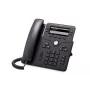 IP telefons Cisco 6851 — 4-līniju VoIP tālrunis ar Wi‑Fi, 3.5 collu 396×162 melnbalts displejs, Gigabit Ethernet, PoE, Bluetooth, vadu klausule, melns
