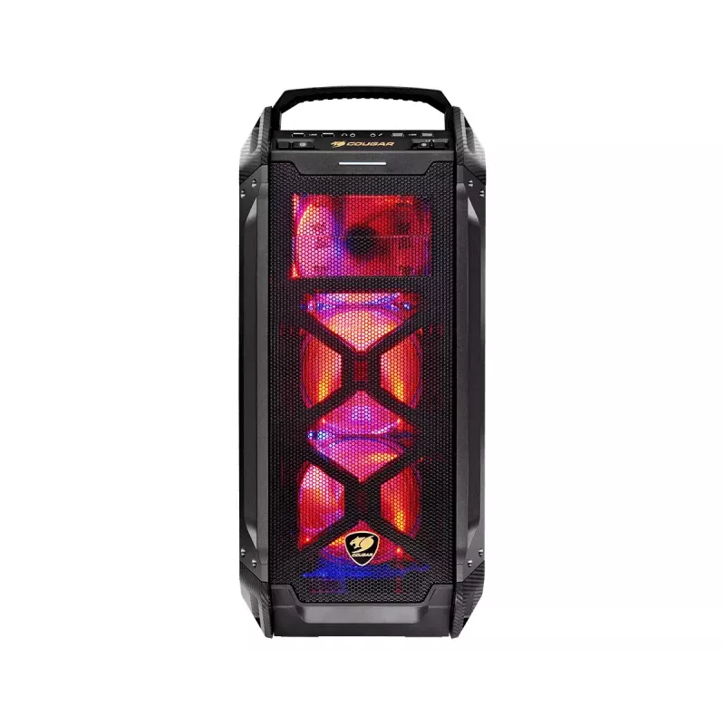 COUGAR Panzer Max-G Full Tower korpuss melns ar rūdīta stikla sānu paneli, 120/140 mm ventilatori