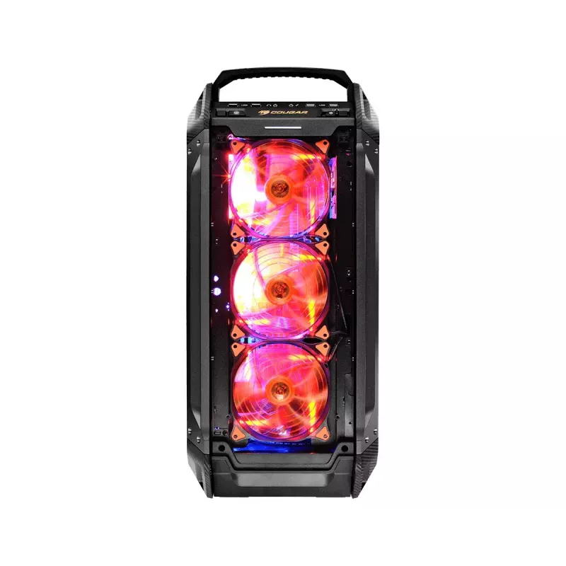 COUGAR Panzer Max-G Full Tower korpuss melns ar rūdīta stikla sānu paneli, 120/140 mm ventilatori