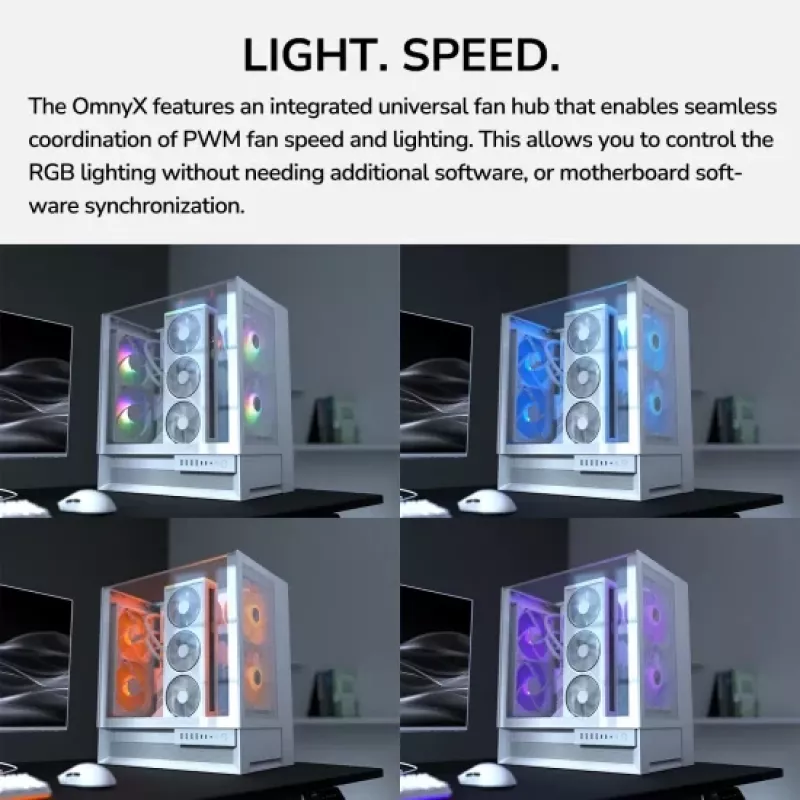 COUGAR OmnyX korpuss (Midi Tower), ARGB, Melns