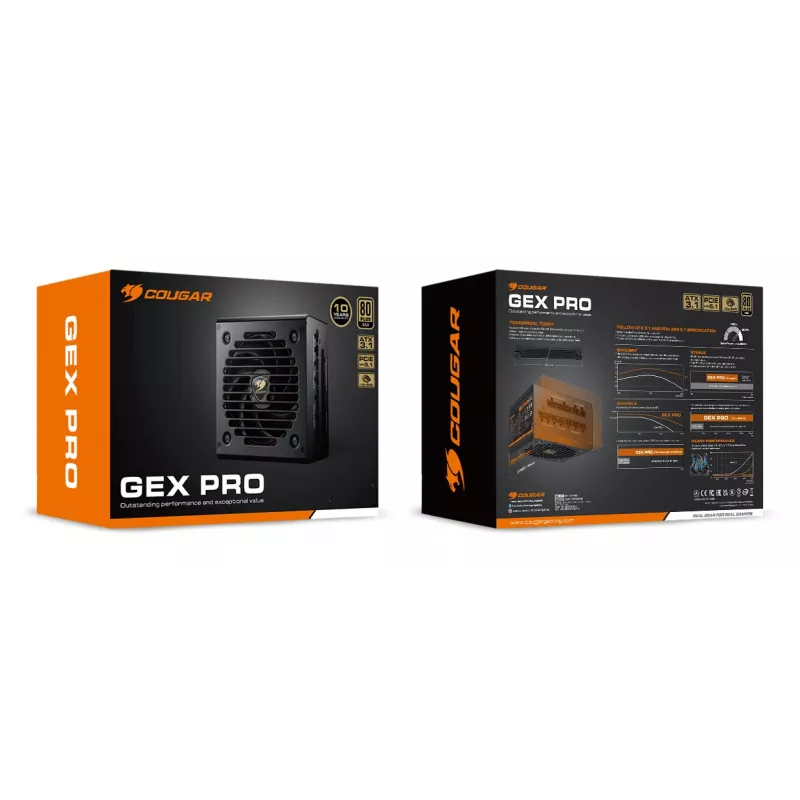 COUGAR GEX PRO 850W ATX3.1 / 80 Plus Gold / Modular barošanas bloks