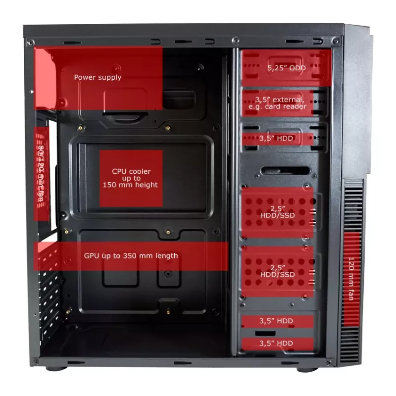 LC-Power LC-7041B-ON Midi Tower Melns