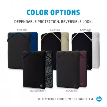 HP Reversible Protective 15.6 collu sudraba klēpjdatora maciņš, pārnēsāšanas maciņš, 190 g