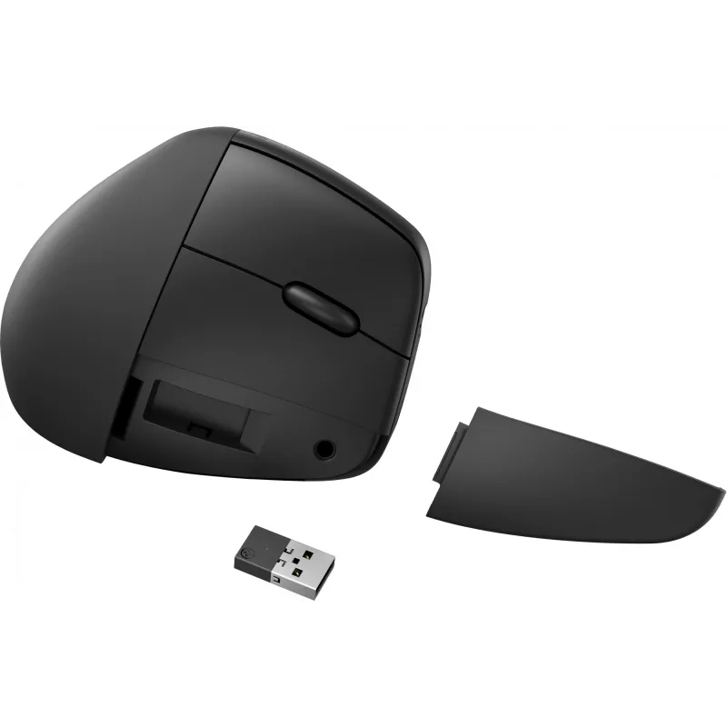 HP 920 Ergonomic vertikālā bezvadu pele, labā roka, Bluetooth + USB Type-A, 4000 DPI, melna