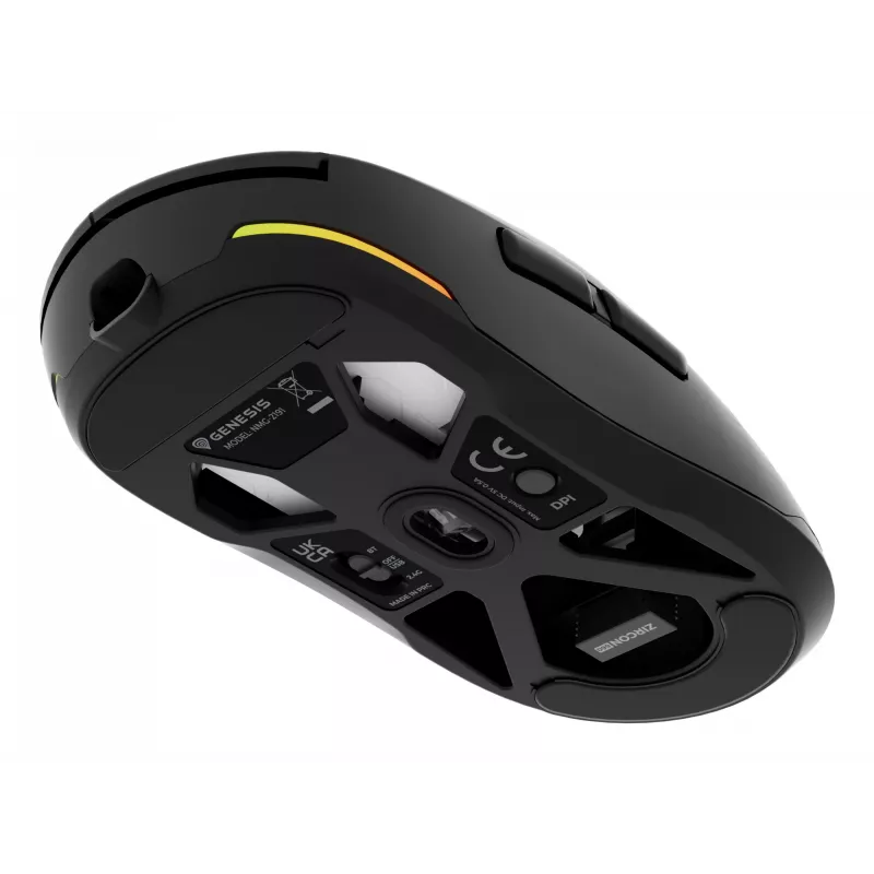 GENESIS Zircon 660 peles spēļu Labā roka RF Bezvadu + Bluetooth + USB Type-A Optiskā 12000 DPI