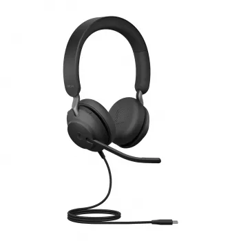Jabra Evolve2 40 SE USB-C, MS Stereo, vadu austiņas, zvaniem/mūzikai, 20 - 20000 Hz, 188 g, melna