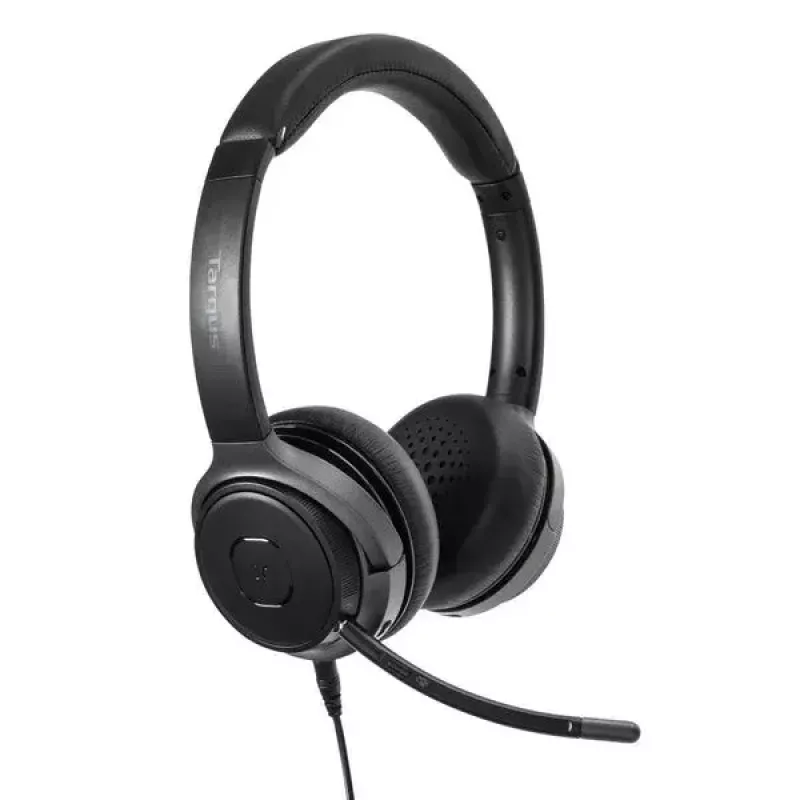 Targus AEH104GL bezvadu un vadu austiņas ar mikrofonu, Bluetooth 5.0, USB-C, melnas