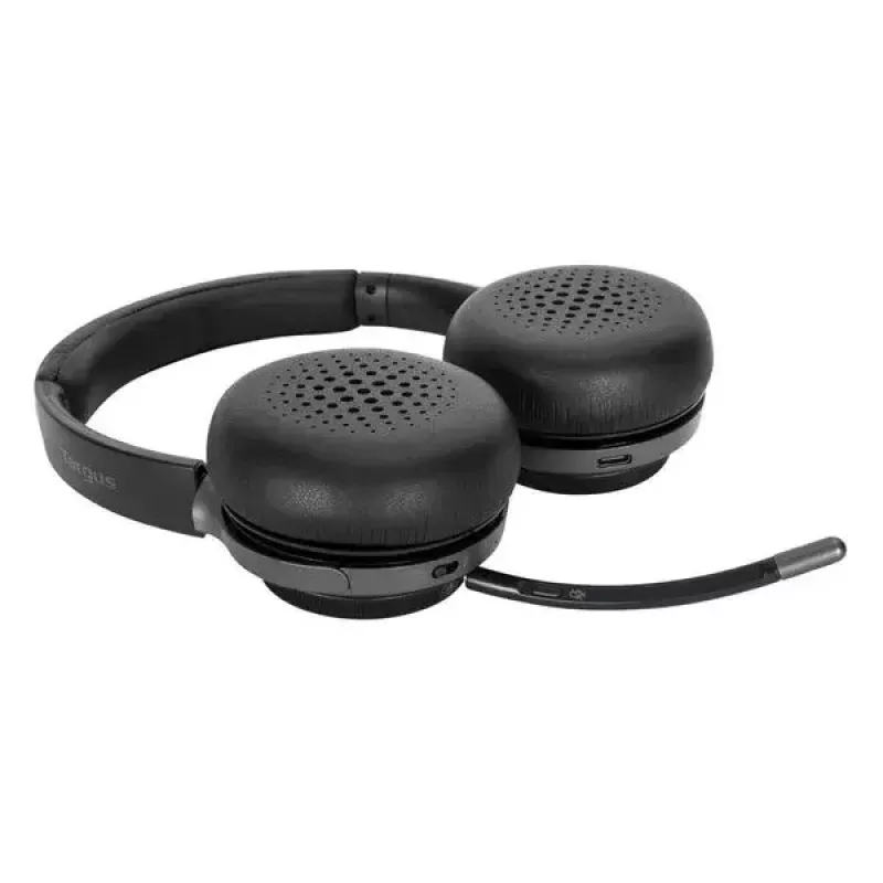 Targus AEH104GL bezvadu un vadu austiņas ar mikrofonu, Bluetooth 5.0, USB-C, melnas