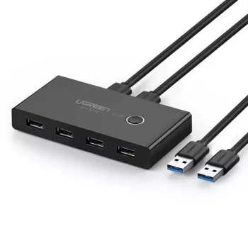 Ugreen 30768 USB 3.0 slēdzis 4 portiem, melns