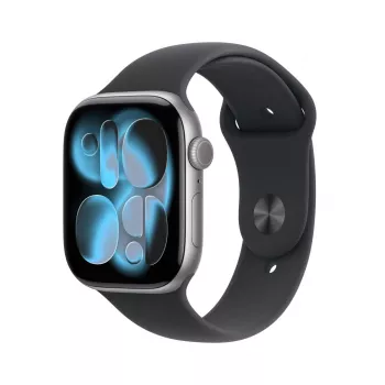 APPLE Watch Series 11 GPS + Cellular 46mm Space Grey Alumīnija Korpuss Ar Melnu Sporta Siksniņu S/M