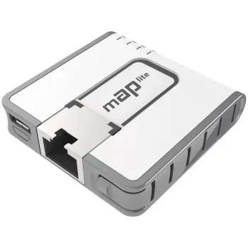 MIKROTIK mAP Lite — kompakts bezvadu piekļuves punkts un maršrutētājs ar 650 MHz CPU, 64 MB RAM, 1x LAN, iebūvētām divām antenām