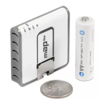 MIKROTIK mAP Lite — kompakts bezvadu piekļuves punkts un maršrutētājs ar 650 MHz CPU, 64 MB RAM, 1x LAN, iebūvētām divām antenām