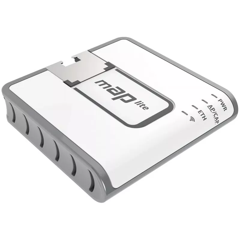 MIKROTIK mAP Lite — kompakts bezvadu piekļuves punkts un maršrutētājs ar 650 MHz CPU, 64 MB RAM, 1x LAN, iebūvētām divām antenām