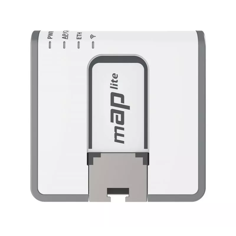 MIKROTIK mAP Lite — kompakts bezvadu piekļuves punkts un maršrutētājs ar 650 MHz CPU, 64 MB RAM, 1x LAN, iebūvētām divām antenām