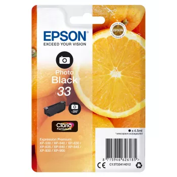 Kasetne Epson 33 Photo-sort 200 fotogrāfijas Tinte C13T33414012 Melna