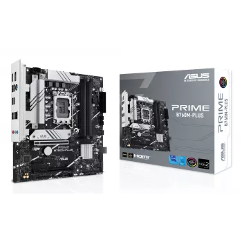 Mātesplate ASUS PRIME B760M-PLUS — Intel B760, LGA 1700, micro-ATX, DDR5, 4 DIMM, 192GB, 2.5Gb LAN, 2x M.2