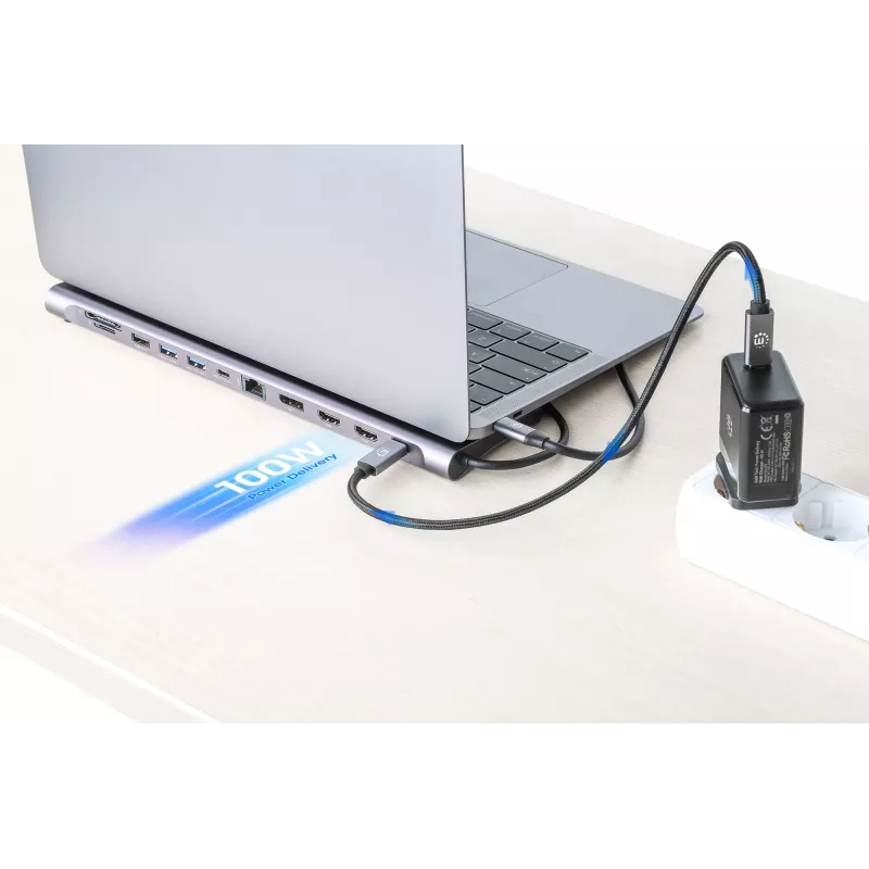 Dock/Hub Manhattan USB-C 10 Porti 4K 60Hz Power Delivery