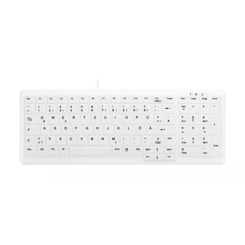 Contour Design Active Key Contour ClassicClean medicīnas tastatūra ar noņemamu pārsegu, kompakta, vadu, balta, DE C7000