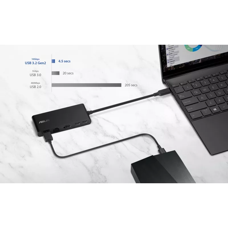 ASUS Dual 4K USB-C Dock DC201 vadu USB 3.2 Gen 2 (3.1 Gen 2) Type-C melns