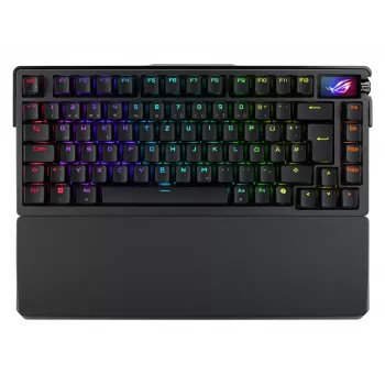 ASUS ROG Azoth Extreme spēļu tastatūra USB + RF bezvadu + Bluetooth QWERTZ Melna