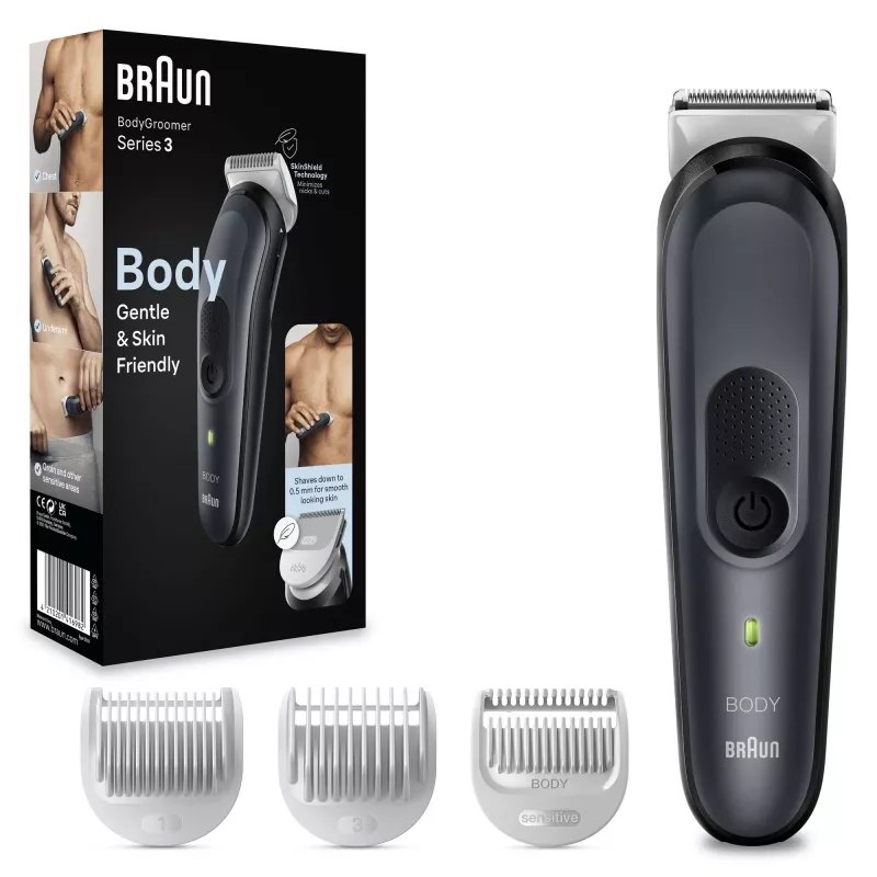 Braun BodyGroomer 3 BG3340 Melns, Pelēks