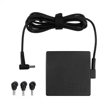 Barošanas adapteris ASUS U90W-01 (ADP-90LE B) 90W, 100–240V ieeja, pasīvā dzesēšana, 75×75 mm, 0.16 m kabelis, melns