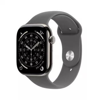 APPLE Watch Series 11 GPS + Cellular 42mm dabīga titāna korpuss ar akmens pelēkas krāsas Sporta siksniņu S/M