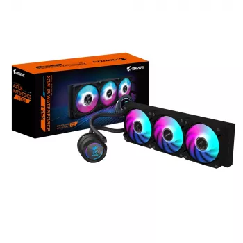 GIGABYTE AORUS WATERFORCE II 360 AIO šķidruma dzesētājs - 3x120mm ARGB ventilatori, bīdāmais savienojums, DAISY-CHAIN, saderīgs ar Intel LGA 1851 un AMD AM5