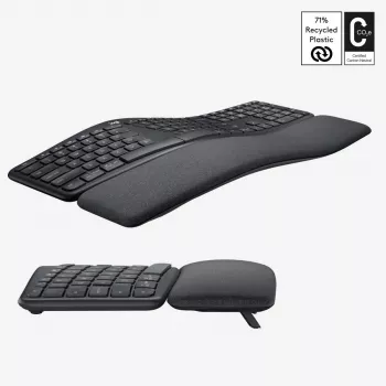 LOGITECH Ergo K860 - Bezvadu sadalītā tastatūra, grafīta, QWERTY US/International