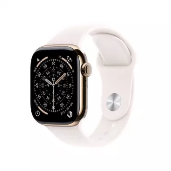 APPLE Watch Series 11 GPS + Cellular 46mm Zelta Titāna Korpusā ar Gaiši Rozā Sporta Siksniņu S/M