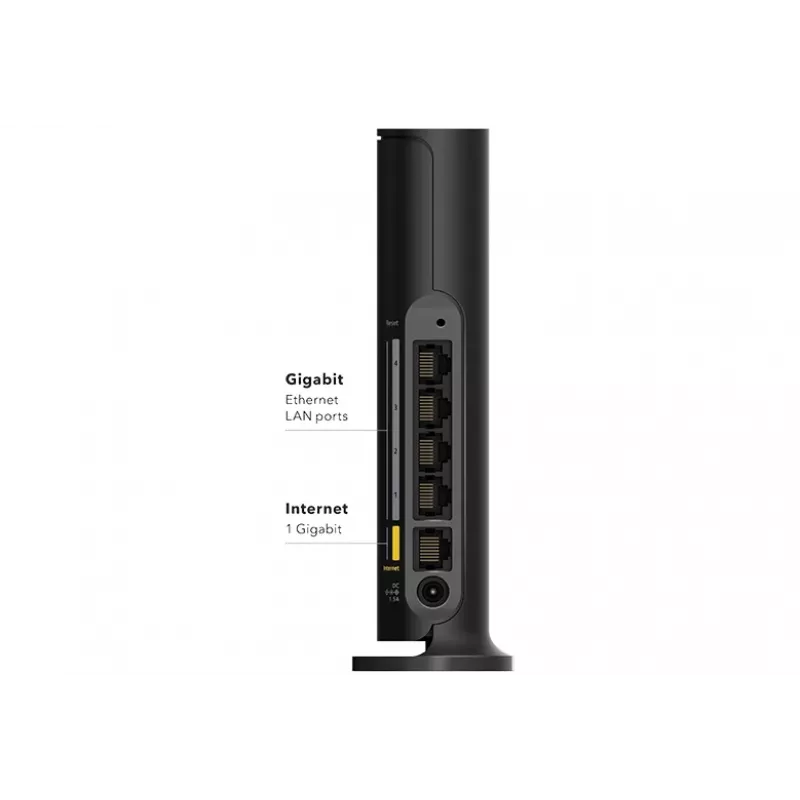 NETGEAR 4-Stream AX1800 bezvadu maršrutētājs Gigabit Ethernet divjoslu (2.4 GHz / 5 GHz) Melns