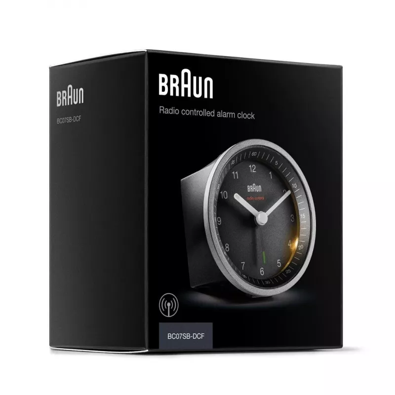 Braun BC07SB-DCF kvarca modinātājpulkstenis Melns, Sudrabs