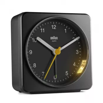 Braun BC03B Kvarca modinātājpulkstenis Melns