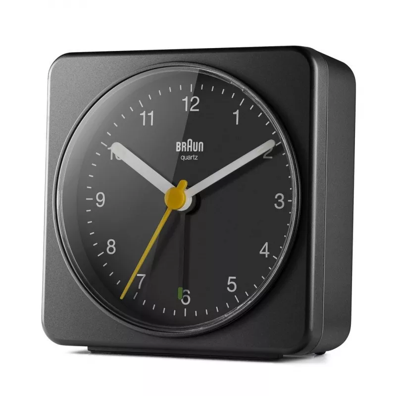 Braun BC03B Kvarca modinātājpulkstenis Melns