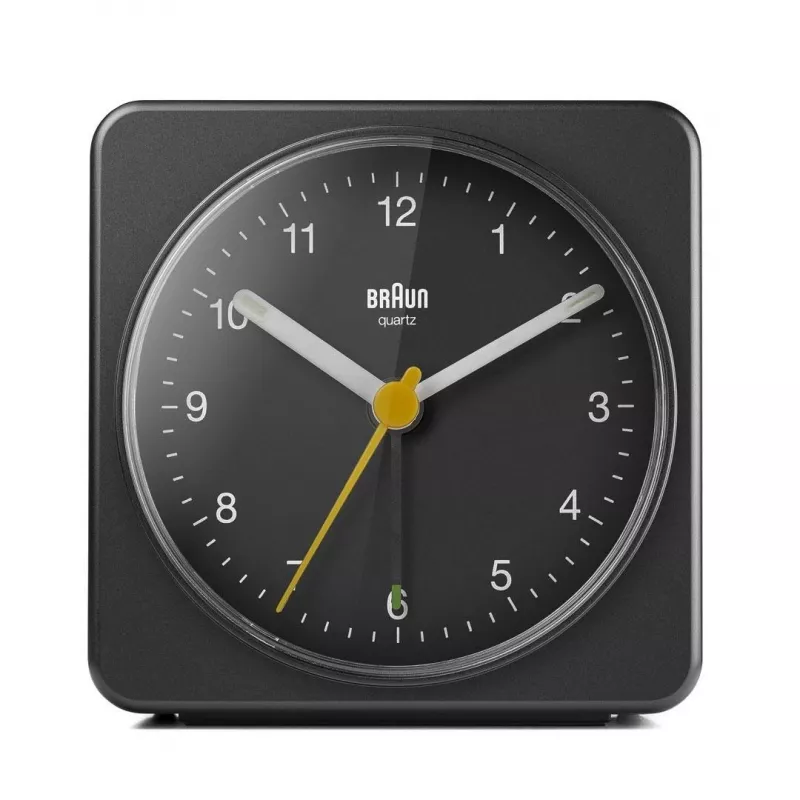 Braun BC03B Kvarca modinātājpulkstenis Melns