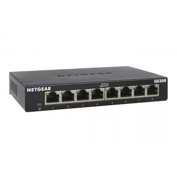 NETGEAR GS308-300PES tīkla slēdzis Nepārvaldīts L2 Gigabit Ethernet (10/100/1000) Melns