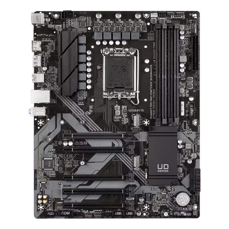 GIGABYTE B760 DS3H DDR4 mātesplate - atbalsta Intel Core 14. paaudzes CPU, 18+2+1 fāžu digitālais VRM, līdz 5333MHz DDR4 (OC), 2xPCIe 4.0 M.2, GbE LAN, USB 3.2 Gen 2