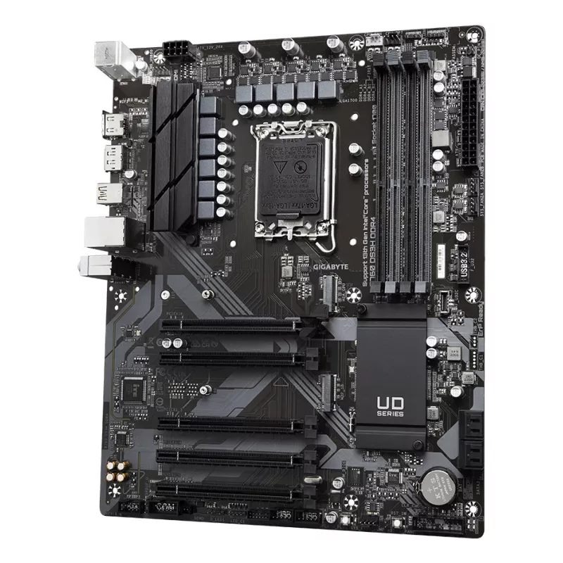 GIGABYTE B760 DS3H DDR4 mātesplate - atbalsta Intel Core 14. paaudzes CPU, 18+2+1 fāžu digitālais VRM, līdz 5333MHz DDR4 (OC), 2xPCIe 4.0 M.2, GbE LAN, USB 3.2 Gen 2