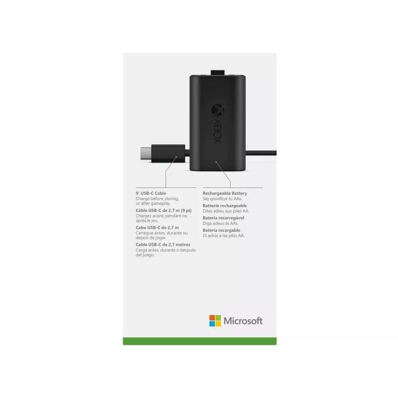 Microsoft Xbox Play & Charge Kit (SXW-00002) akumulators ar USB-C vadu, melns