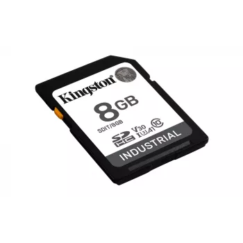 Kingston Industrial pSLC 8 GB SDHC atmiņas karte, 100 MB/s lasīšana, 80 MB/s rakstīšana