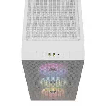 CORSAIR 3000D RGB Airflow balts – Mid-tower korpuss ar augstu gaisa plūsmu