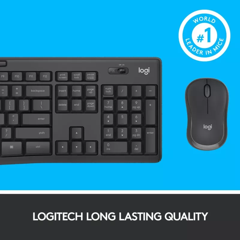 Logitech MK295 Silent Wireless Combo Graphite AZERTY Beļģijas